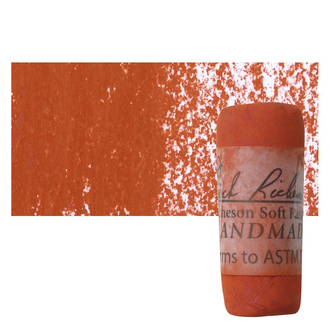 Open in modal - Richeson Soft Handrolled Pastel - Earth Red ER28, pastel and swatch