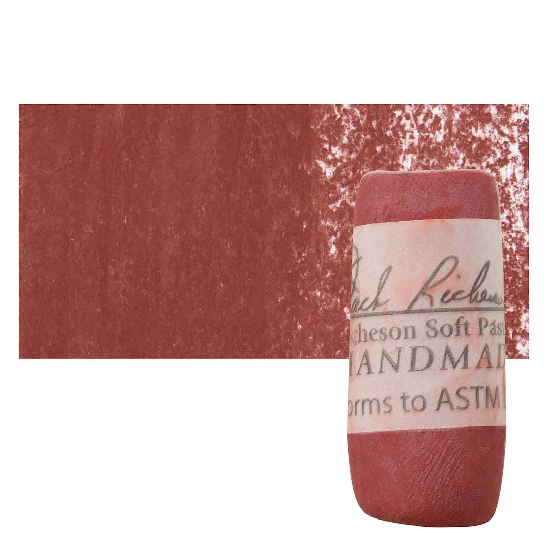 Open in modal - Richeson Soft Handrolled Pastel - Earth Red ER30, pastel and swatch