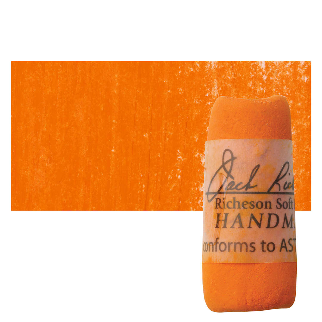 Open in modal - Richeson Soft Handrolled Pastel - Orange O11, pastel and swatch