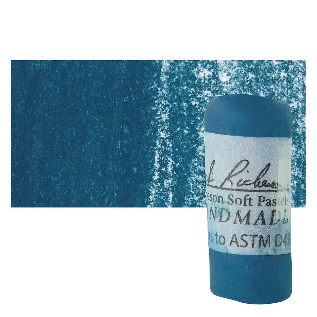 Open in modal - Richeson Soft Handrolled Pastel - Turquoise Blue TB10, pastel and swatch