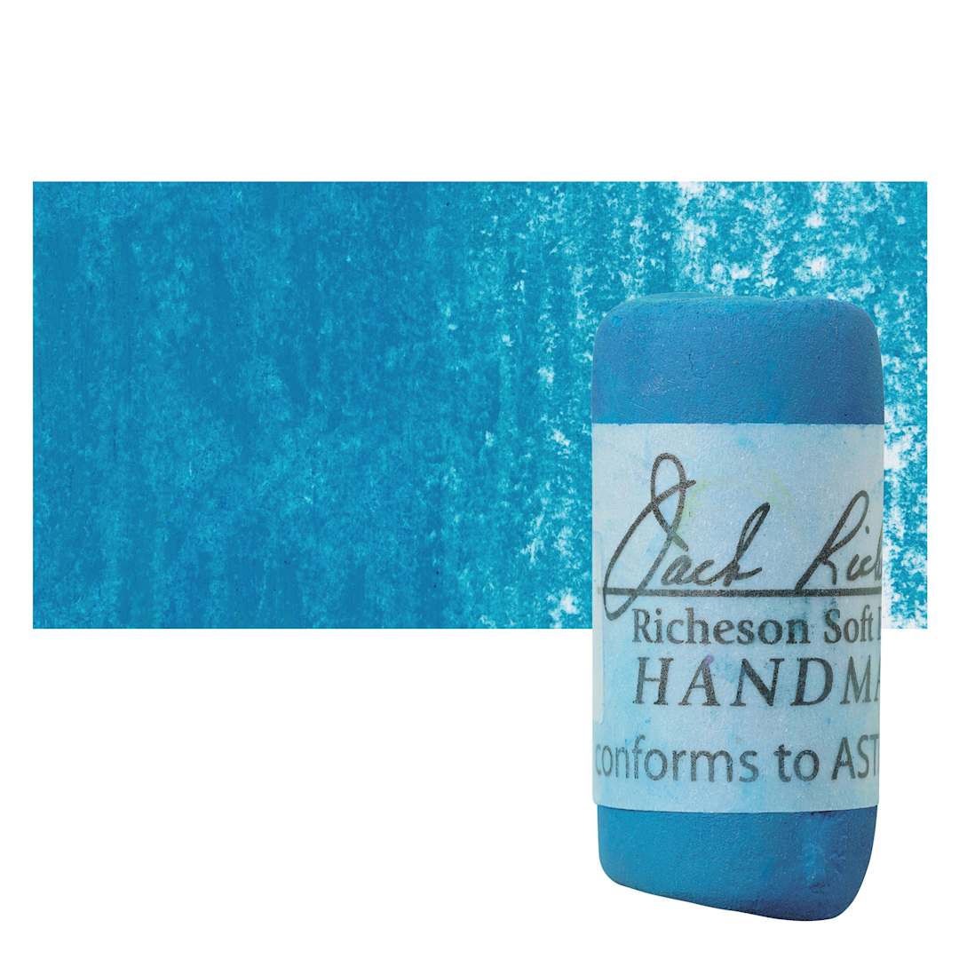 Open in modal - Richeson Soft Handrolled Pastel - Turquoise Blue TB20, pastel and swatch