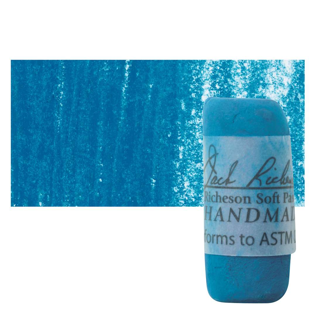 Open in modal - Richeson Soft Handrolled Pastel - Turquoise Blue TB22, pastel and swatch