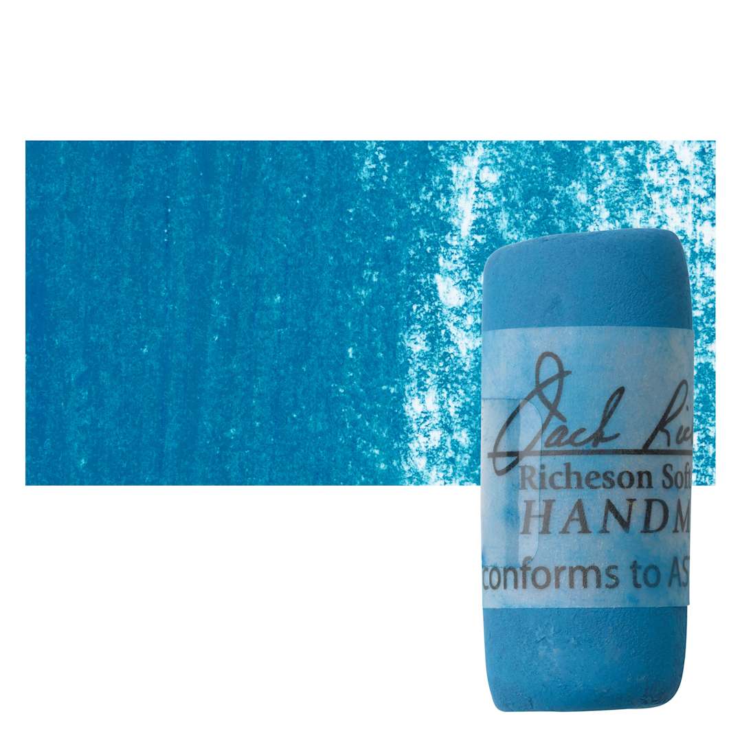 Open in modal - Richeson Soft Handrolled Pastel - Turquoise Blue TB24, pastel and swatch