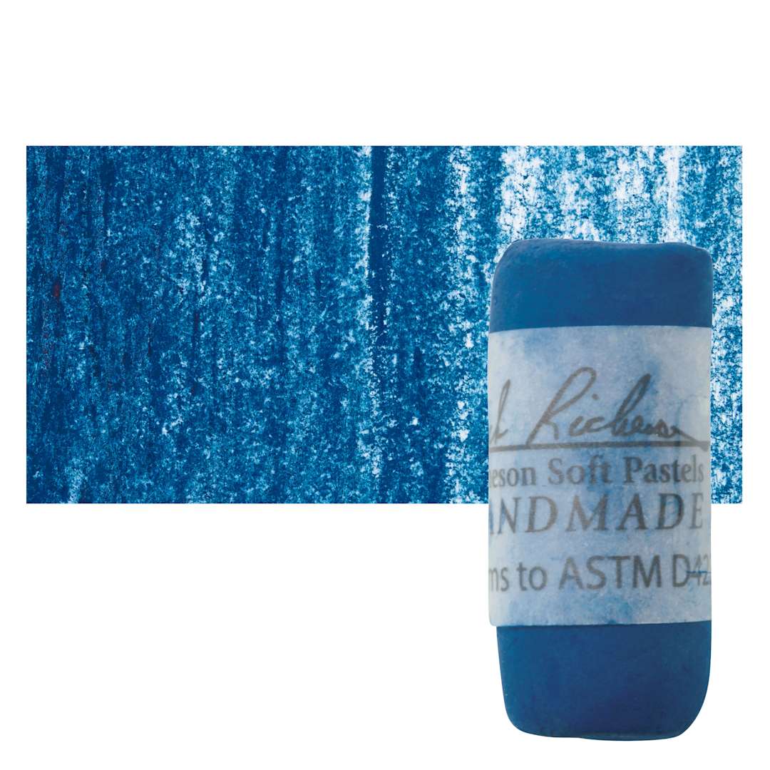 Open in modal - Richeson Soft Handrolled Pastel - Turquoise Blue TB26, pastel and swatch