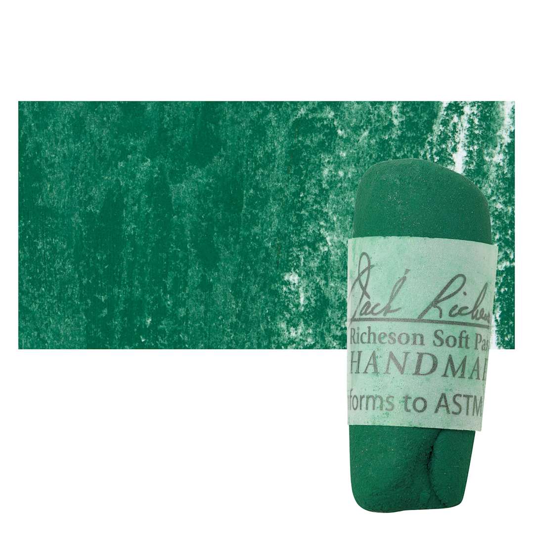 Open in modal - Richeson Soft Handrolled Pastel - Green G34, pastel and swatch