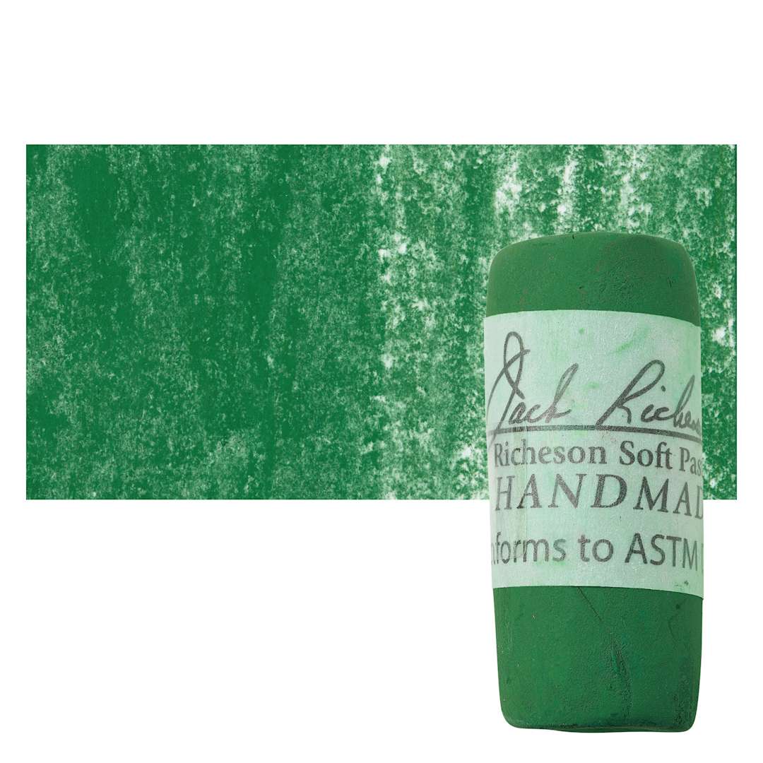 Open in modal - Richeson Soft Handrolled Pastel - Green G55, pastel and swatch