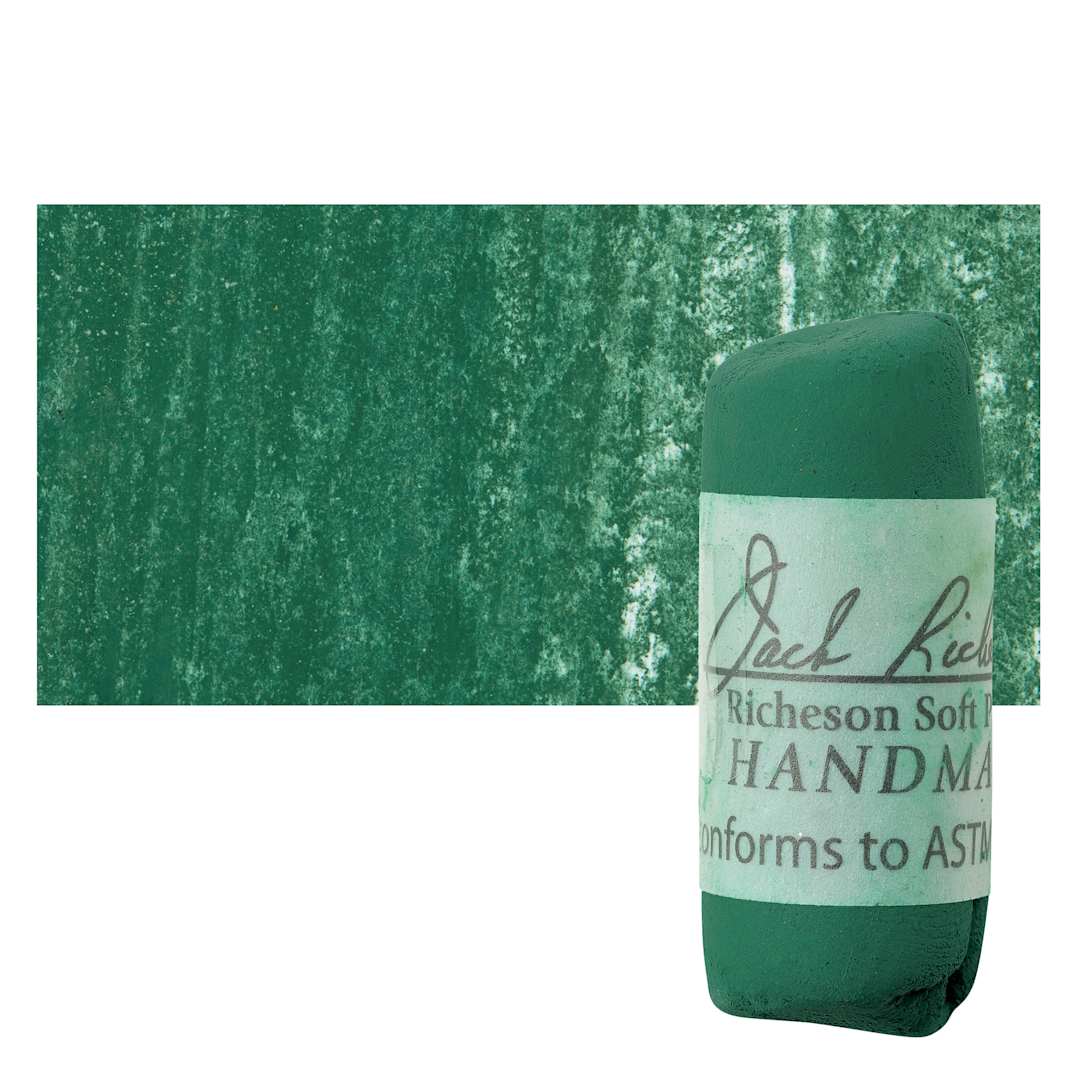 Open in modal - Richeson Soft Handrolled Pastel - Green G57, pastel and swatch