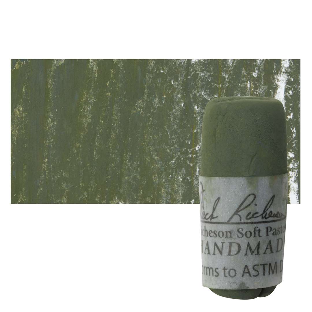 Open in modal - Richeson Soft Handrolled Pastel - Earth Green EG5, pastel and swatch