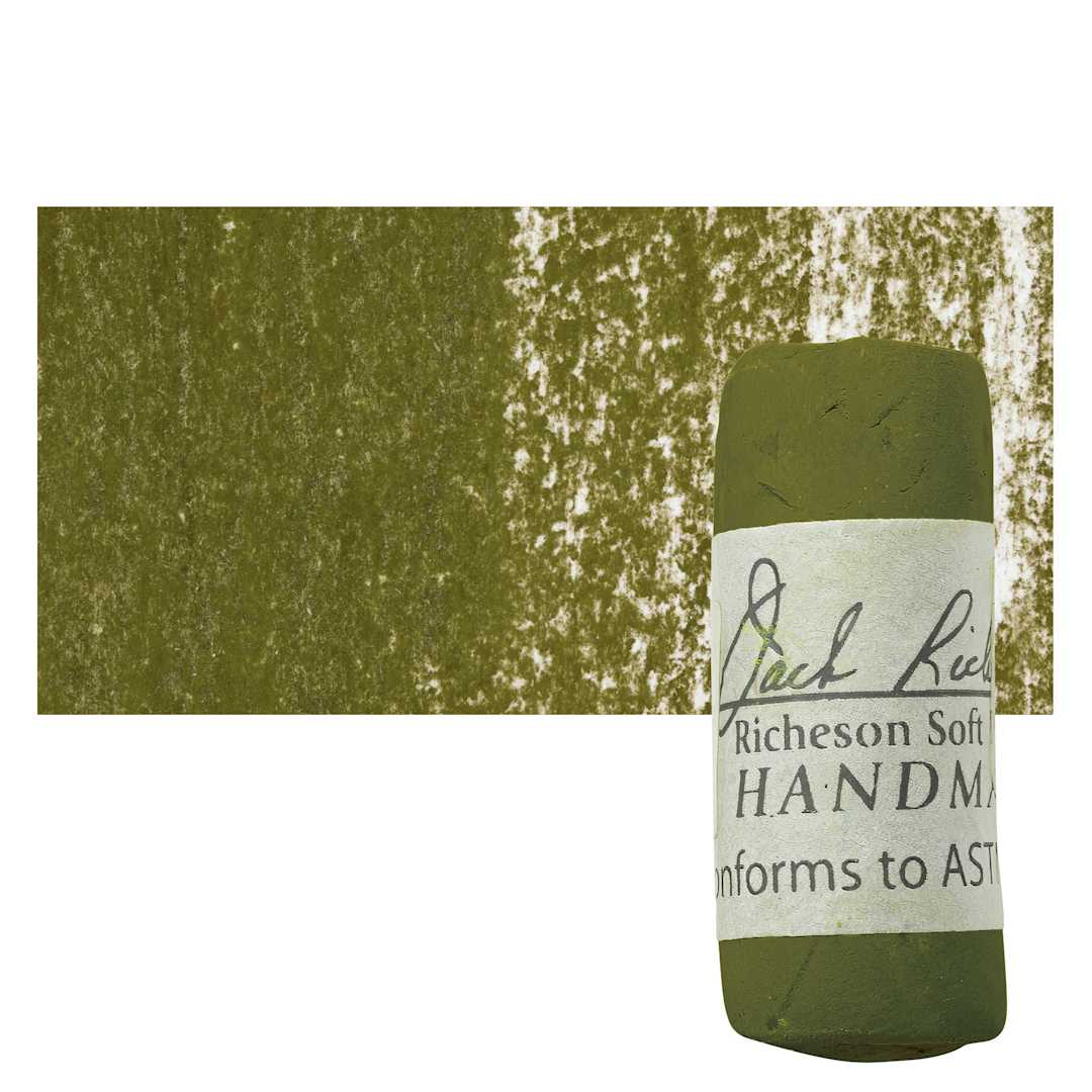 Open in modal - Richeson Soft Handrolled Pastel - Earth Green EG24, pastel and swatch