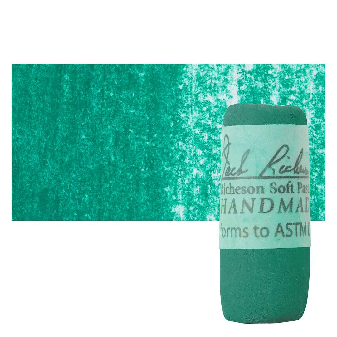 Open in modal - Richeson Soft Handrolled Pastel - Turquoise Green TG7, pastel and swatch