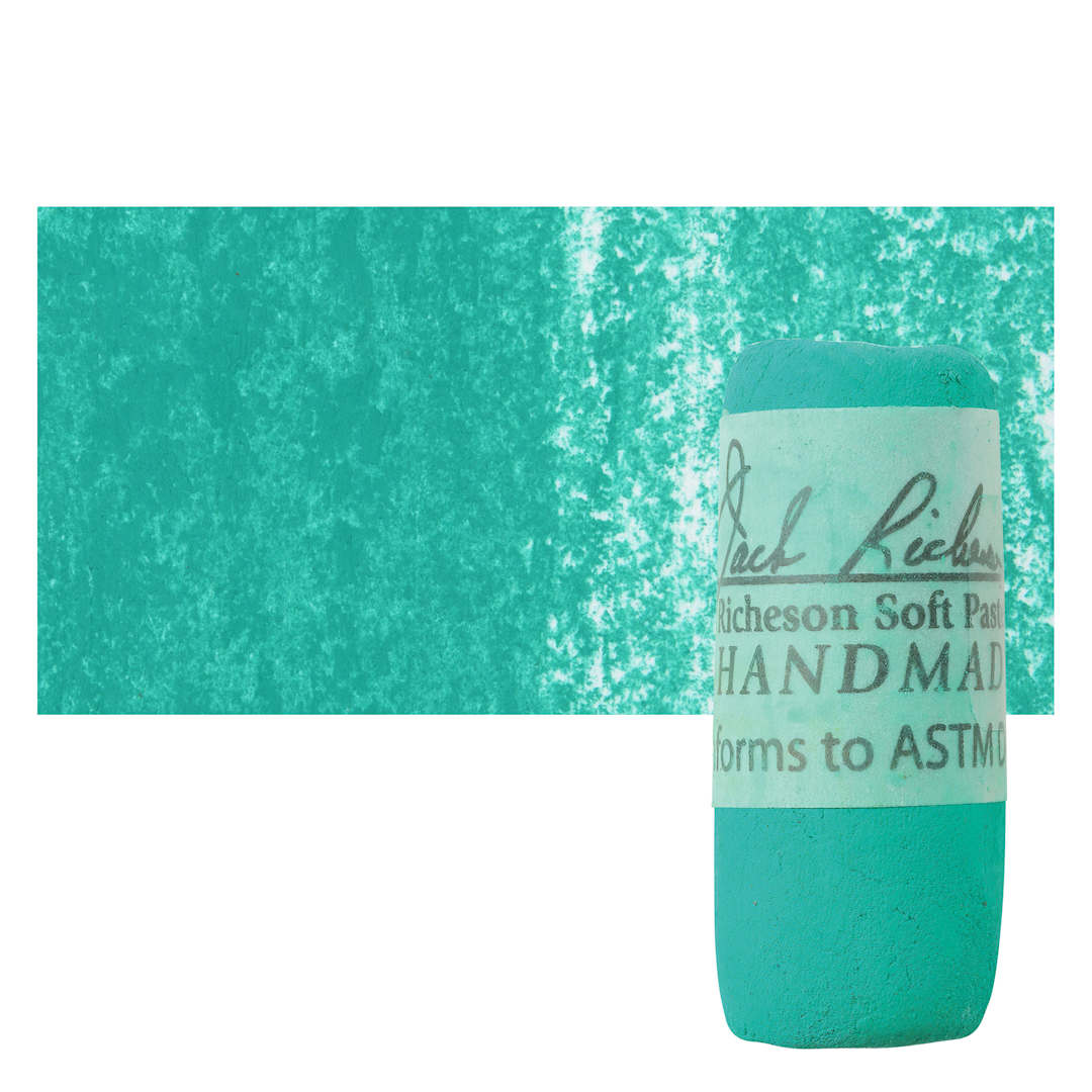 Open in modal - Richeson Soft Handrolled Pastel - Turquoise Green TG8, pastel and swatch