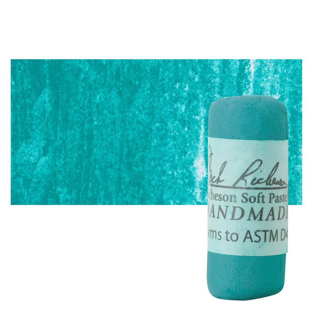 Open in modal - Richeson Soft Handrolled Pastel - Turquoise Green TG16, pastel and swatch
