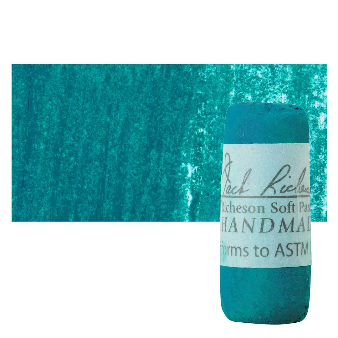Open in modal - Richeson Soft Handrolled Pastel - Turquoise Green TG17, pastel and swatch