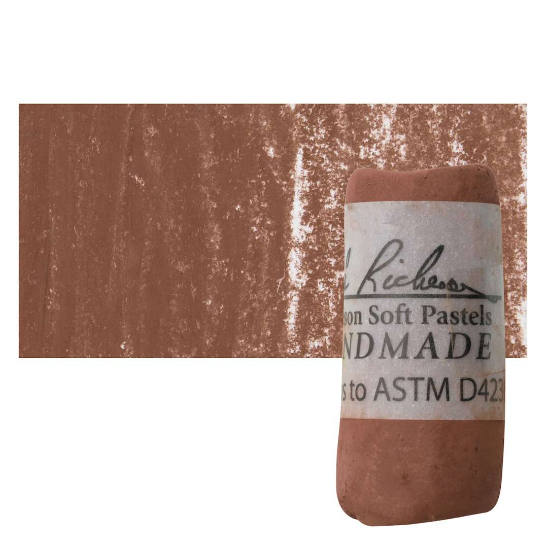Open in modal - Richeson Soft Handrolled Pastel - Earth Brown EB16, pastel and swatch