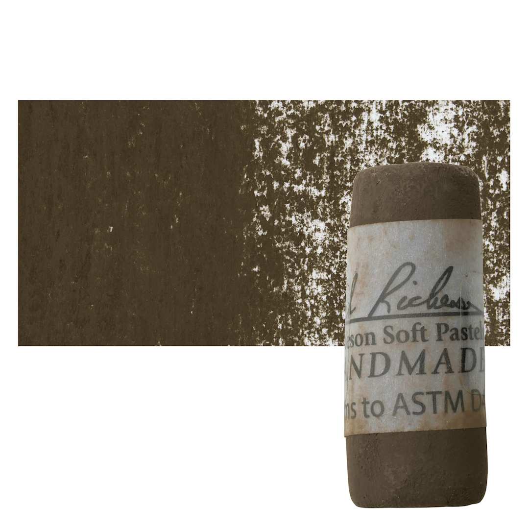 Open in modal - Richeson Soft Handrolled Pastel - Earth Brown EB24, pastel and swatch