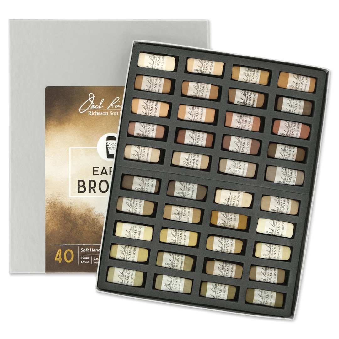 Open in modal - Richeson Soft Handrolled Pastels - Earth Browns, Set of 40