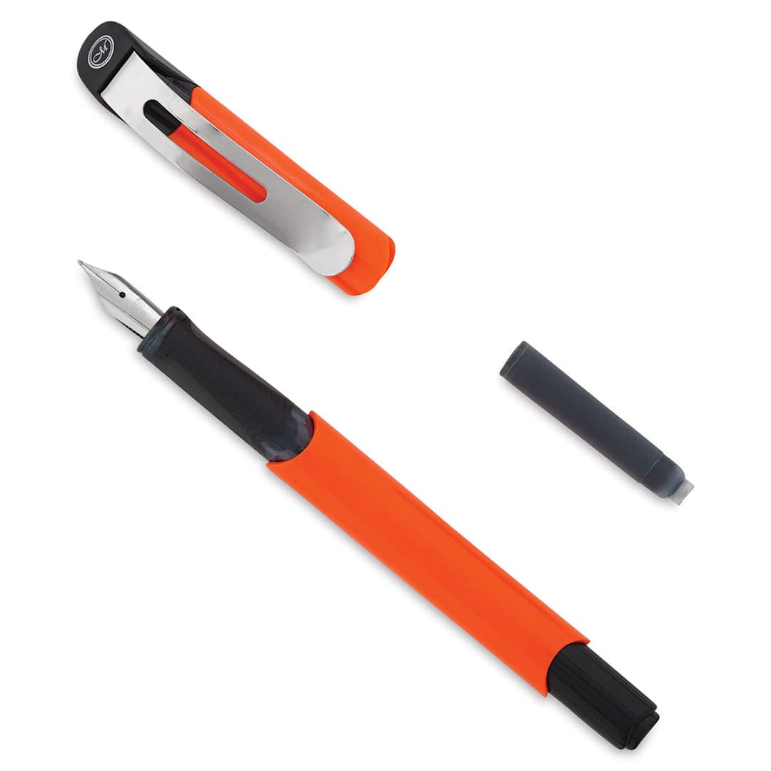 Open in modal - Manuscript Curve Fountain Pens - Parts of Orange pen shown 