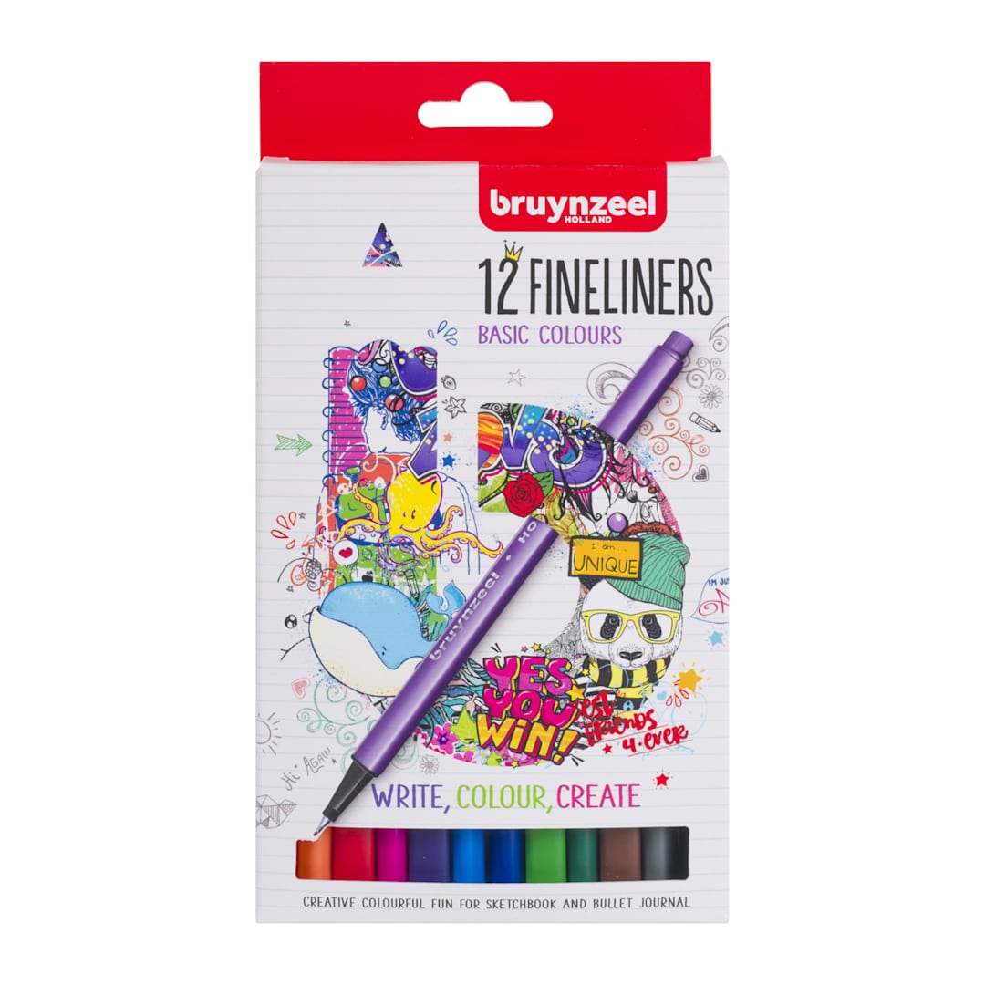 Open in modal - Fineliner Pen Set 12-Pen Basic Colors Set