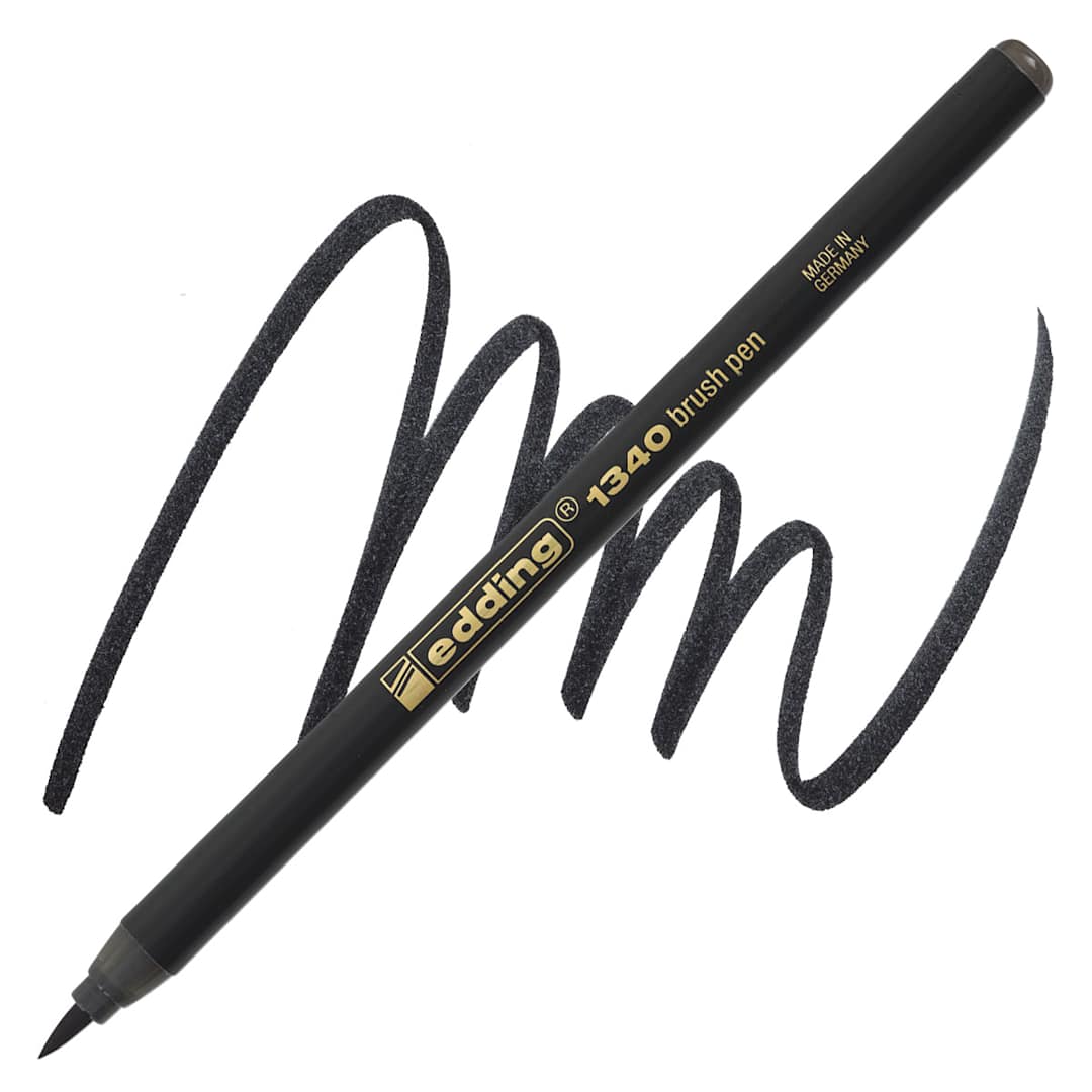 Open in modal - Edding Brush Pen - Black pen and swatch