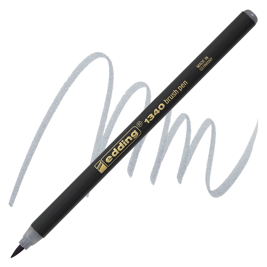 Open in modal - Edding Brush Pen - Silver Grey pen and swatch