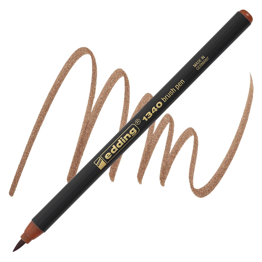 Open in modal - Edding Brush Pen - Brown pen and swatch