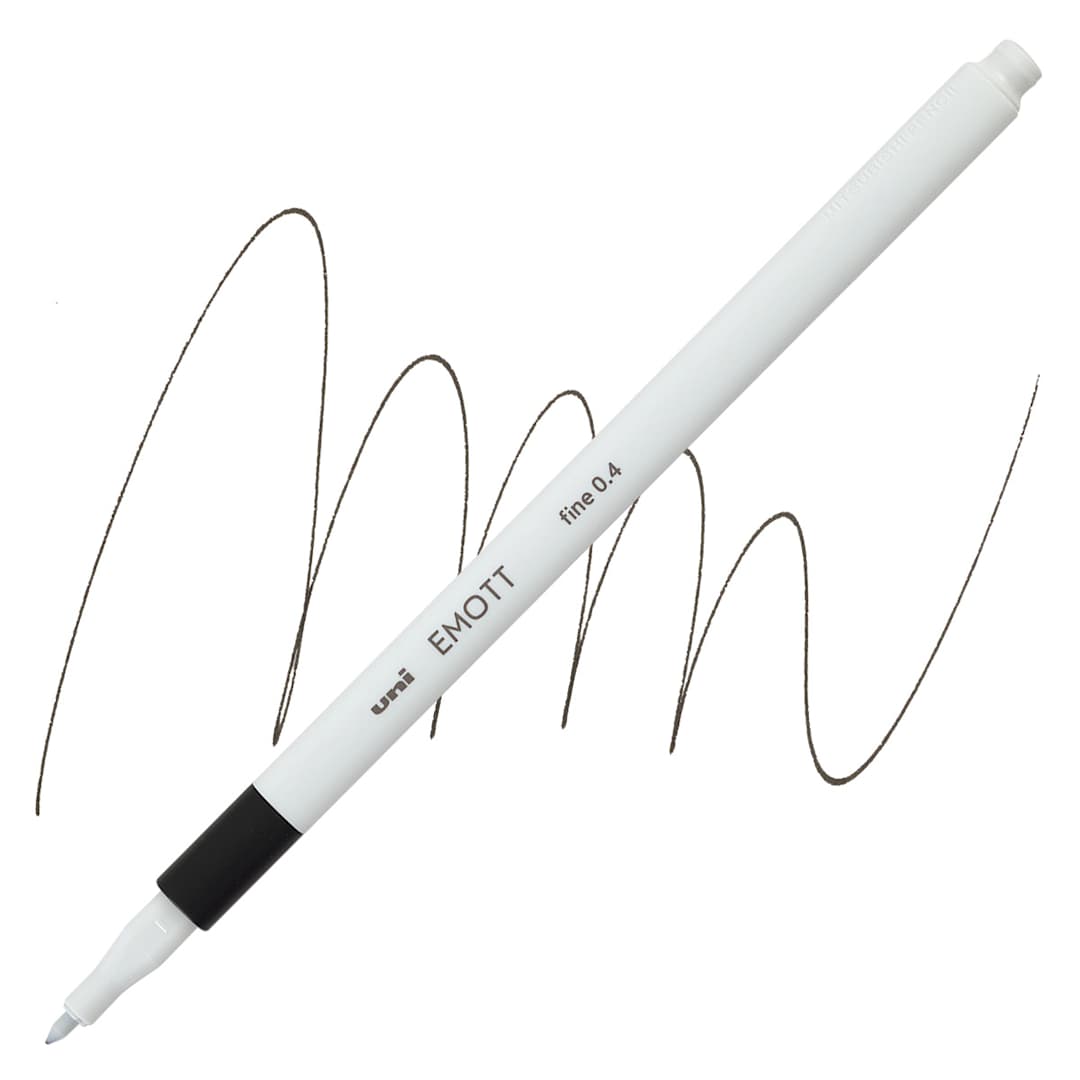 Open in modal - Uni Emott Fineliner - Black pen and swatch