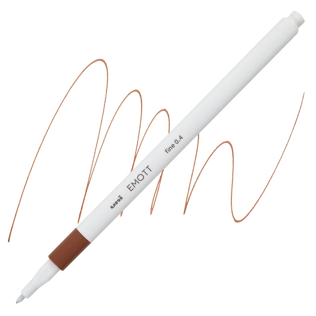 Open in modal - Uni Emott Fineliner - Brown pen and swatch