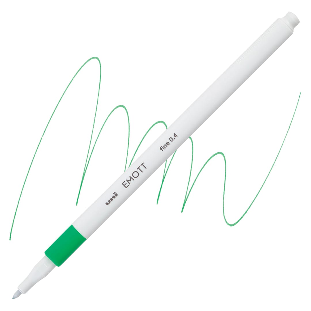 Open in modal - Uni Emott Fineliner - Green pen and swatch