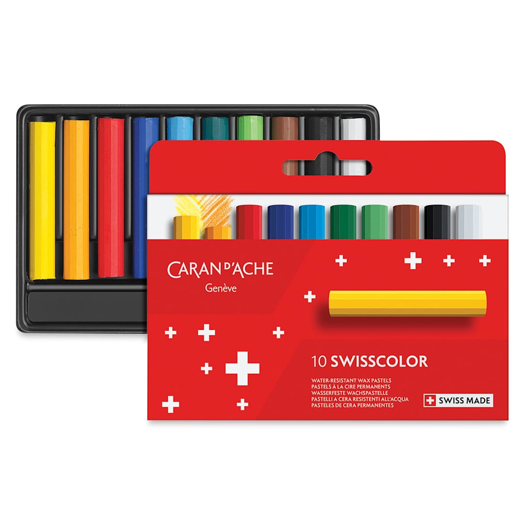 Open in modal - Caran d'Ache Swisscolor Wax Pastels - Set of 10