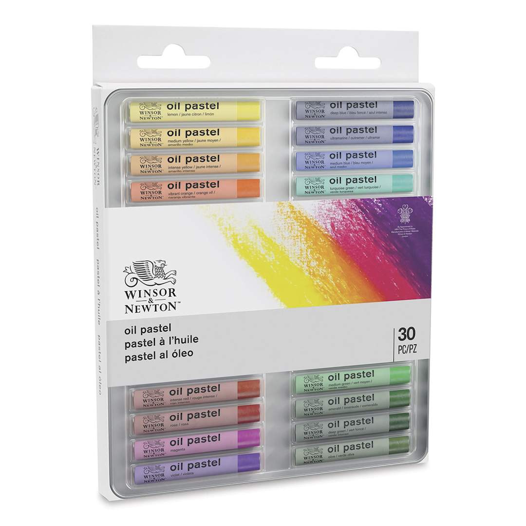 Open in modal - Winsor & Newton Oil Pastels - Set of 30, Front Of Package