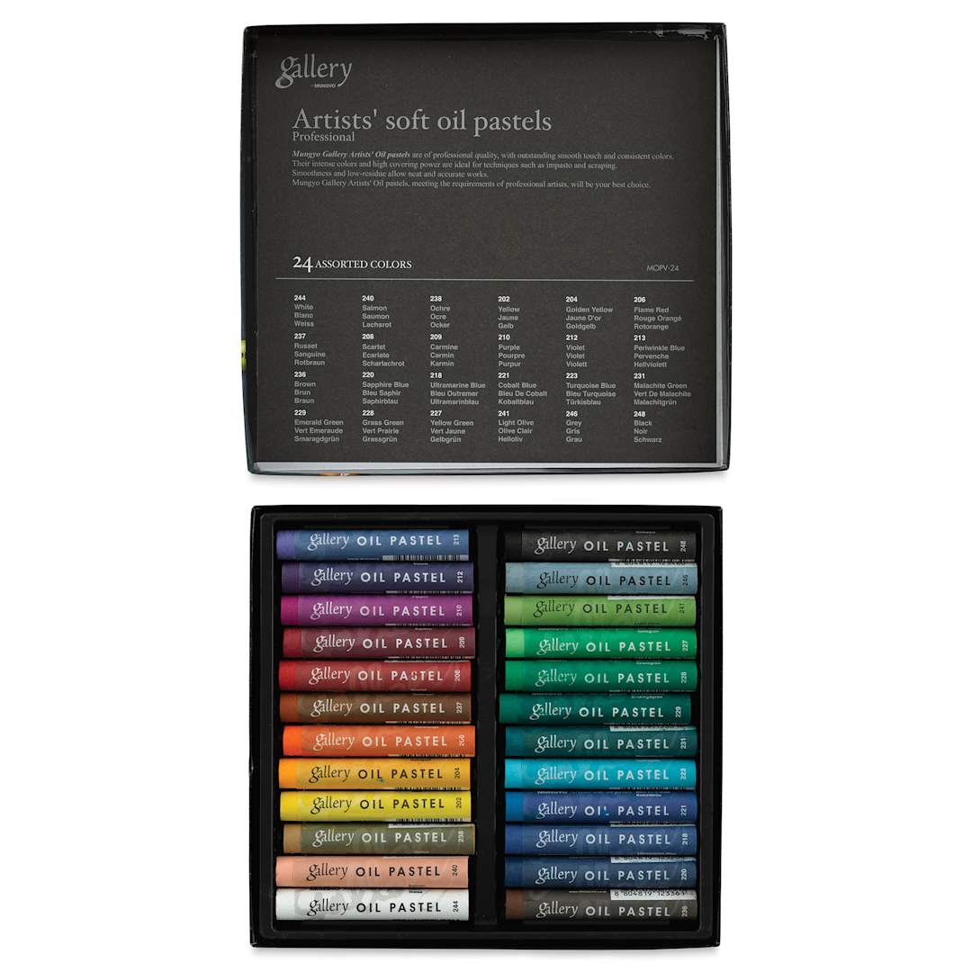 Open in modal - Mungyo Gallery Artists' Soft Oil Pastels - Set of 24 (contents)
