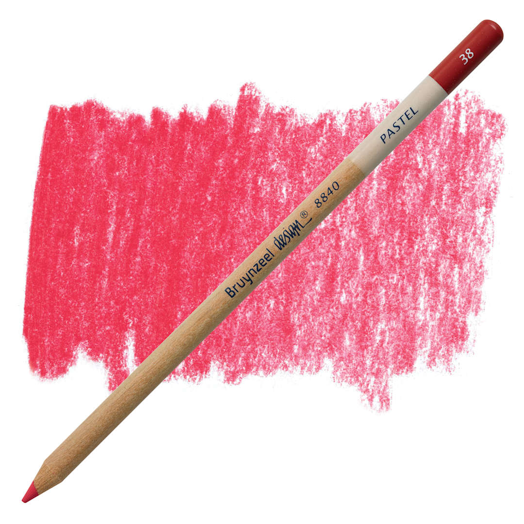 Open in modal - Bruynzeel Design Pastel Pencil - Carmine 38 pastel pencil and swatch