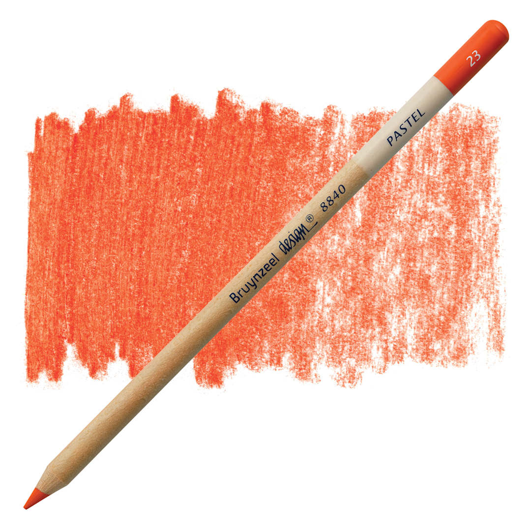 Open in modal - Bruynzeel Design Pastel Pencil - Orange 23 pastel pencil and swatch