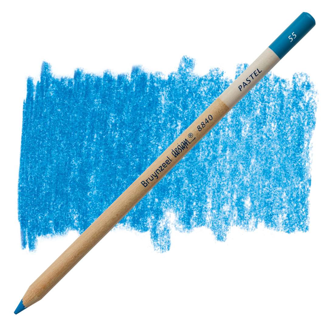 Open in modal - Bruynzeel Design Pastel Pencil - Cobalt Blue 55 pastel pencil and swatch