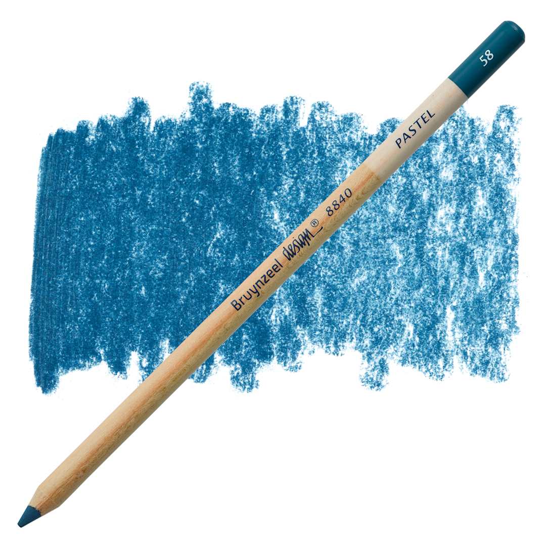 Open in modal - Bruynzeel Design Pastel Pencil - Prussian Blue 58 pastel pencil and swatch