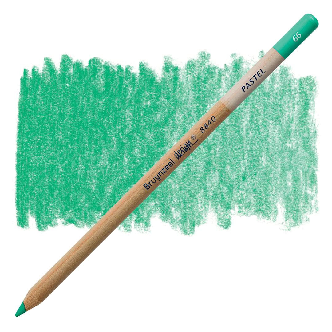Open in modal - Bruynzeel Design Pastel Pencil - Green 66 pastel pencil and swatch