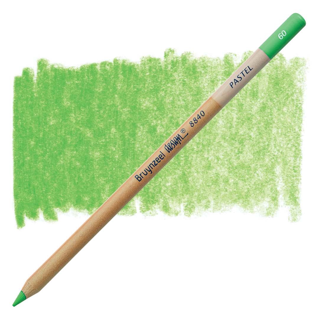 Open in modal - Bruynzeel Design Pastel Pencil - Light Green 60 pastel pencil and swatch