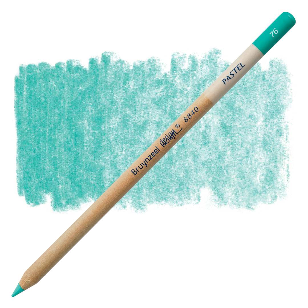 Open in modal - Bruynzeel Design Pastel Pencil - Emerald Green 76 pastel pencil and swatch