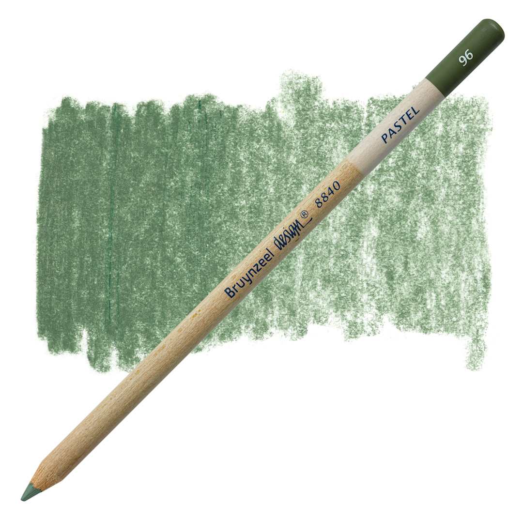 Open in modal - Bruynzeel Design Pastel Pencil - Sap Green 96 pastel pencil and swatch