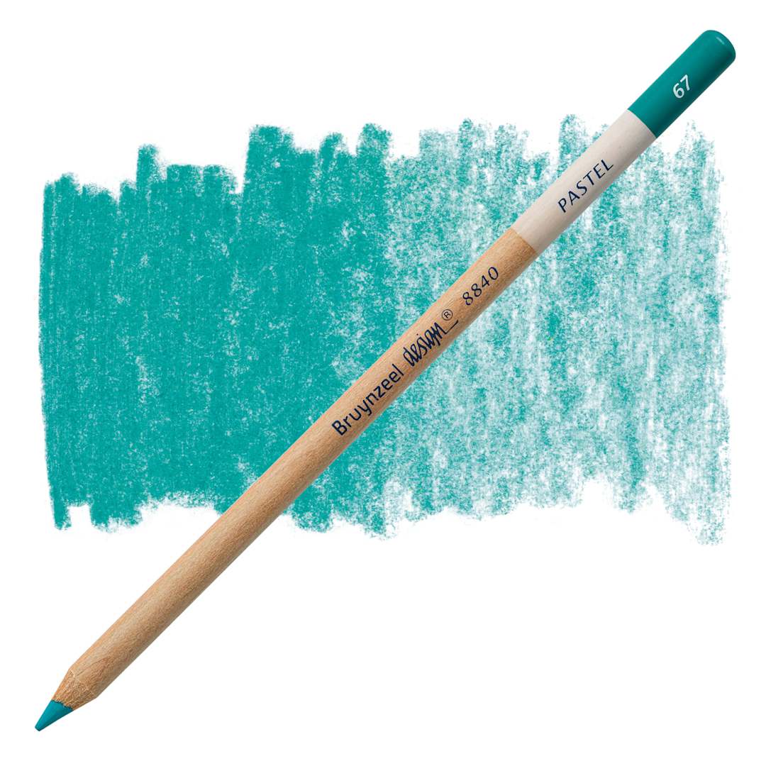 Open in modal - Bruynzeel Design Pastel Pencil - Green Blue 67 pastel pencil and swatch