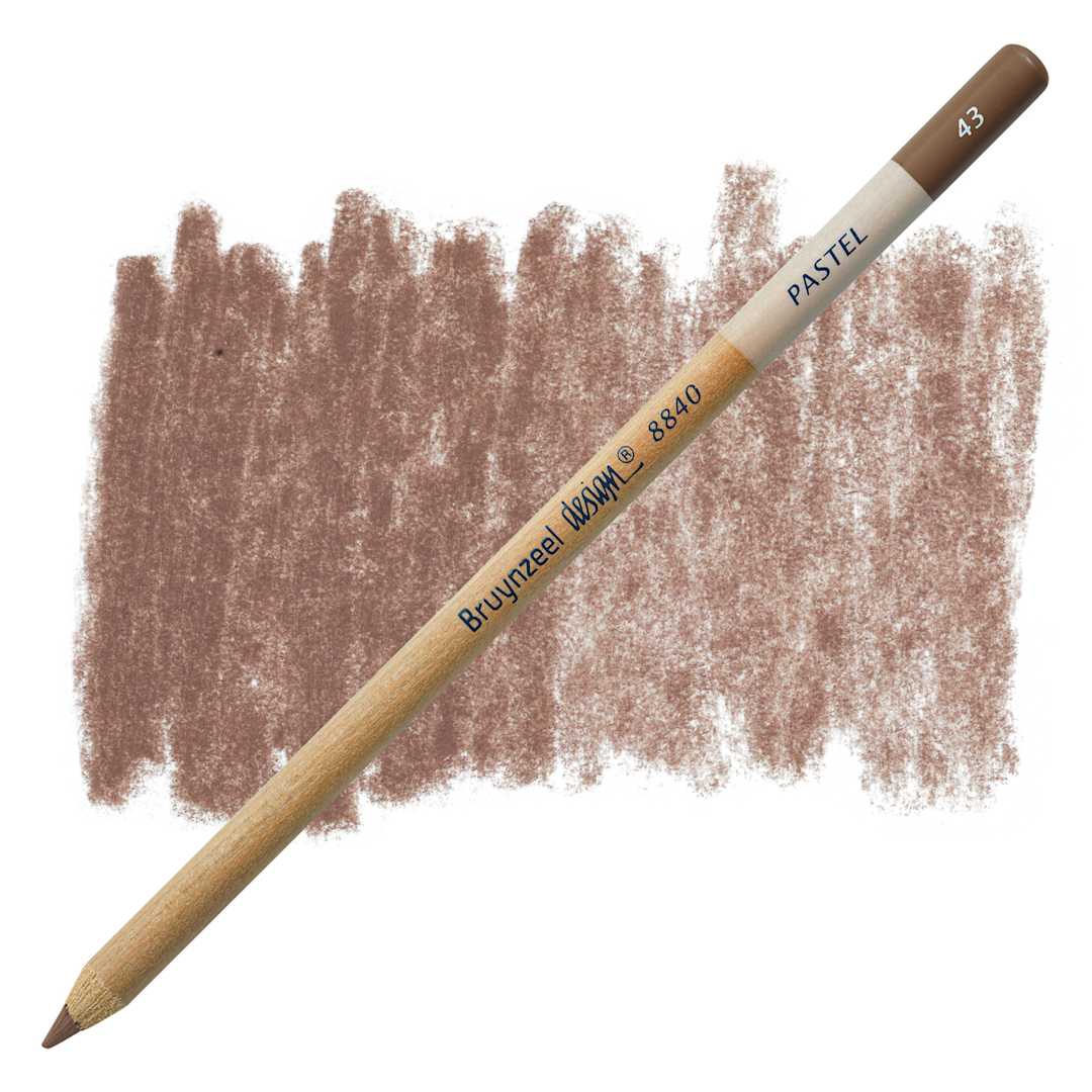 Open in modal - Bruynzeel Design Pastel Pencil - Dark Brown 43 pastel pencil and swatch