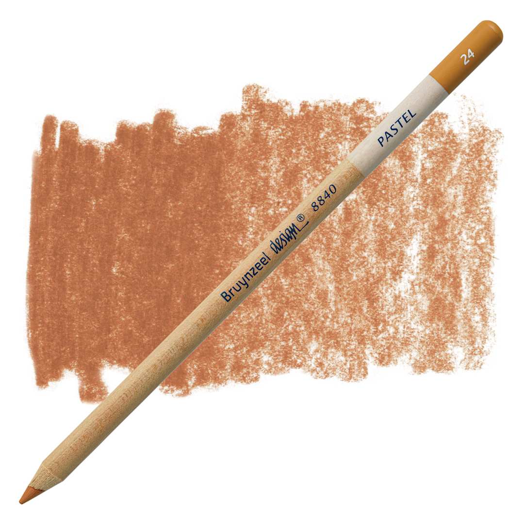 Open in modal - Bruynzeel Design Pastel Pencil - Burnt Sienna 24 pastel pencil and swatch
