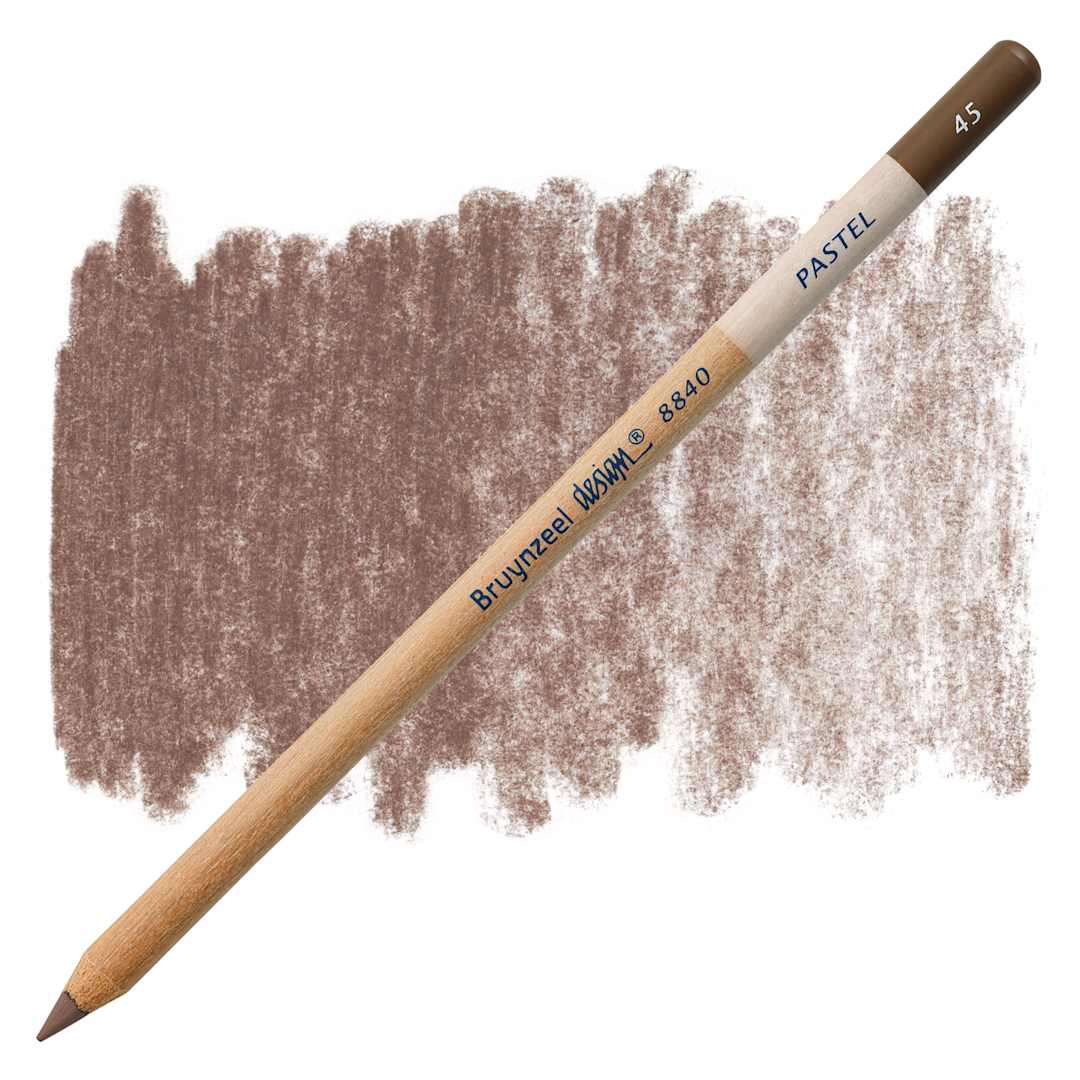 Open in modal - Bruynzeel Design Pastel Pencil - Havana Brown 45 pastel pencil and swatch
