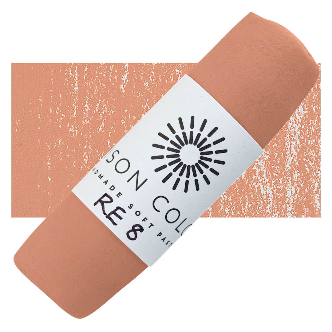 Open in modal - Unison Large Soft Pastel - Red Earth 8 pastel and swatch