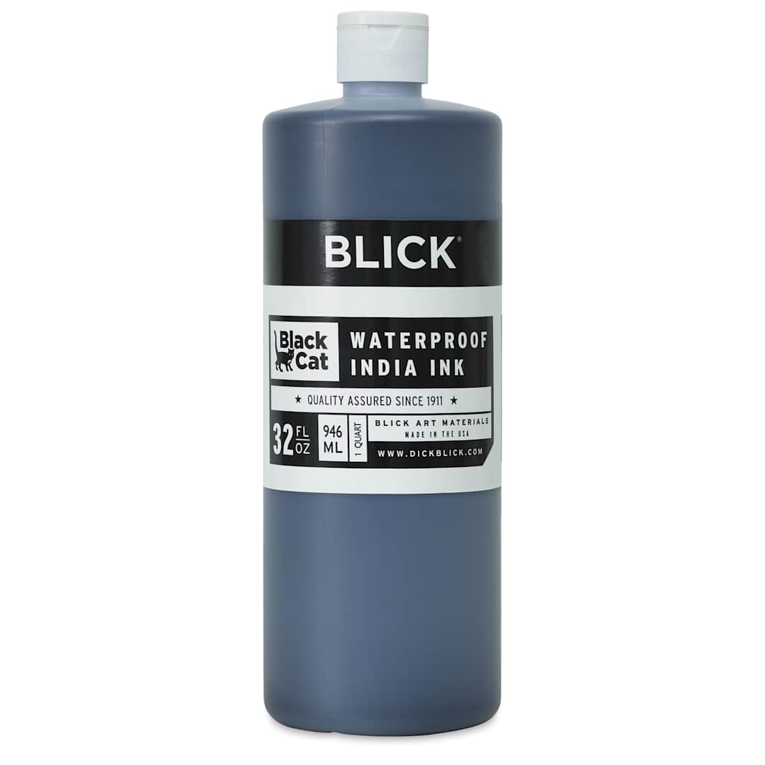 Open in modal - Blick Black Cat Waterproof India Ink - Quart