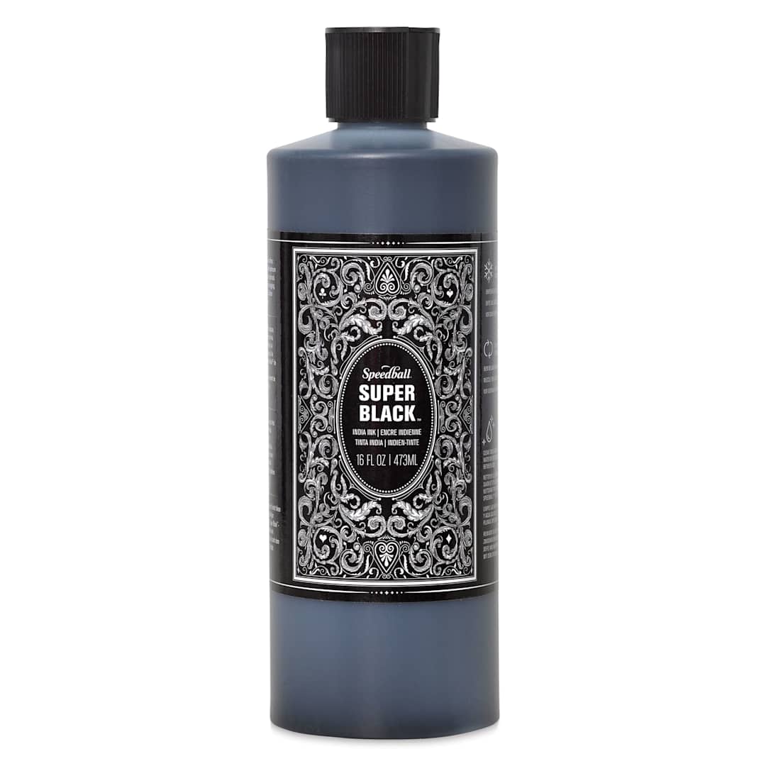 Open in modal - Speedball Super Black Waterproof India Ink - Pint