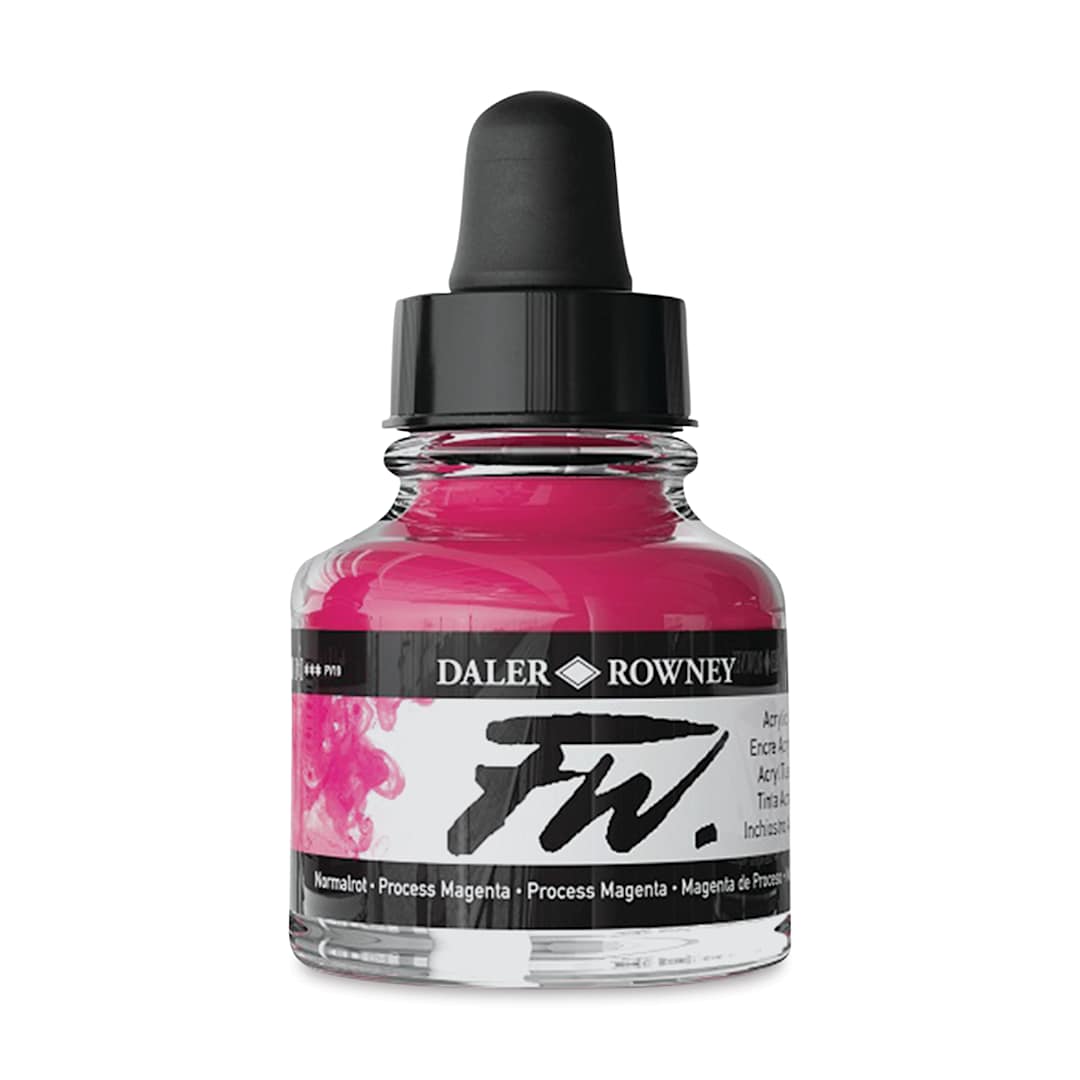 Open in modal - Daler-Rowney FW Acrylic Water-Resistant Artists Ink - 1 oz, Process Magenta