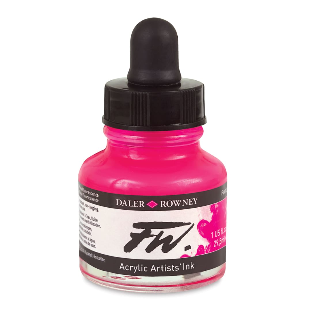 Open in modal - Daler-Rowney FW Acrylic Water-Resistant Artists Ink - 1 oz, Fluorescent Pink