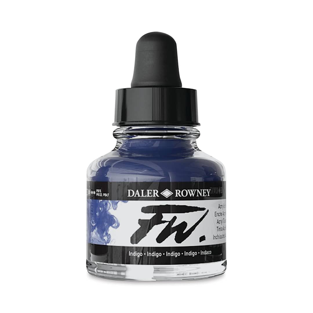 Open in modal - Daler-Rowney FW Acrylic Water-Resistant Artists Ink - 1 oz, Indigo