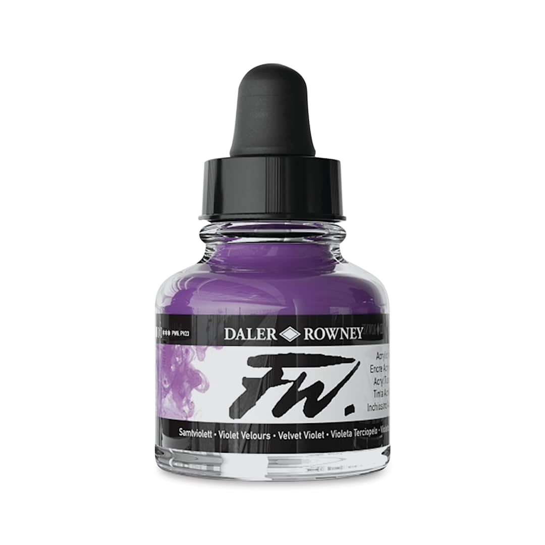 Open in modal - Daler-Rowney FW Acrylic Water-Resistant Artists Ink - 1 oz, Velvet Violet